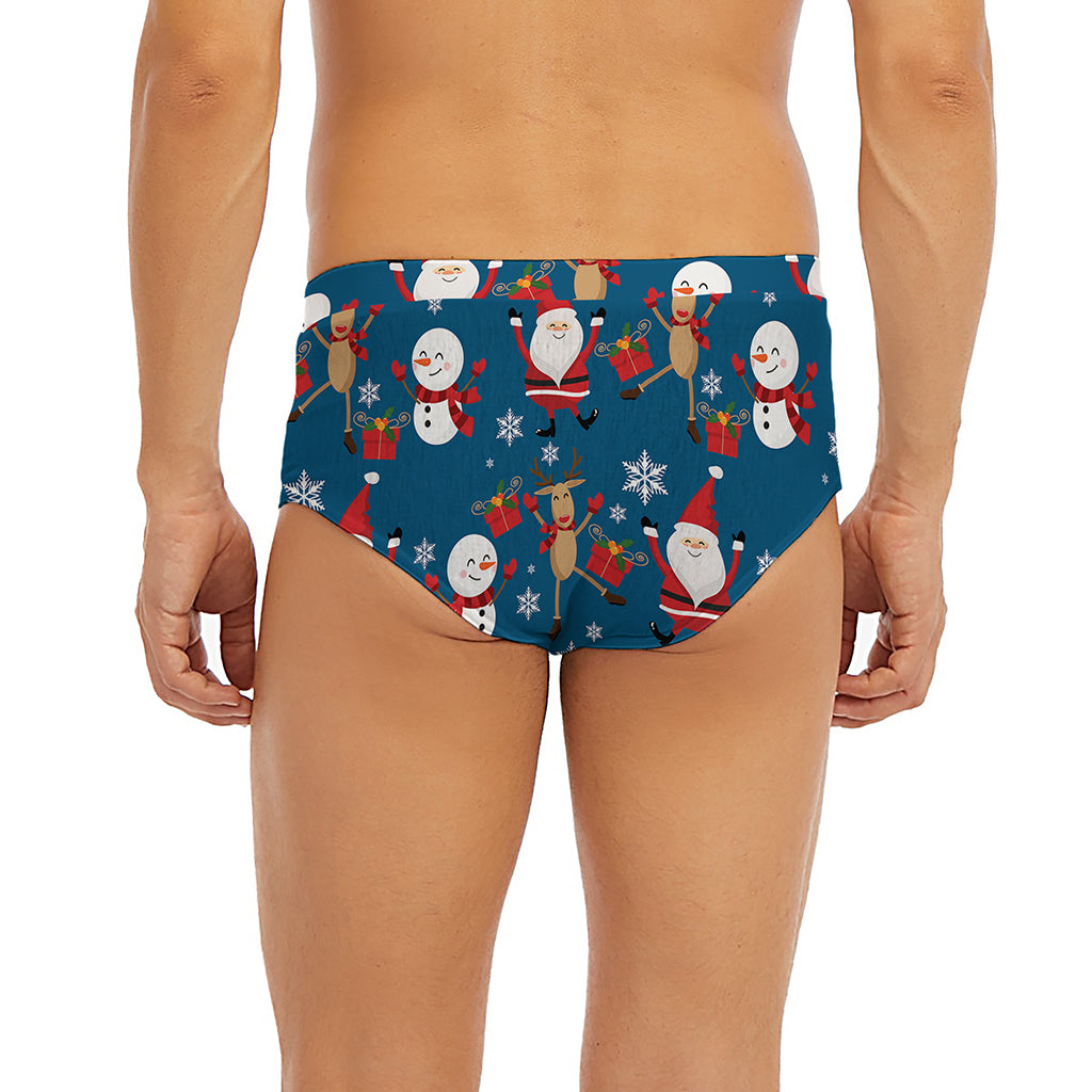 Happy Santa Claus Pattern Print Men's Briefs