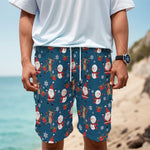 Happy Santa Claus Pattern Print Men's Cargo Shorts