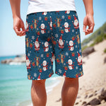 Happy Santa Claus Pattern Print Men's Cargo Shorts