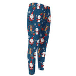 Happy Santa Claus Pattern Print Men's Compression Pants