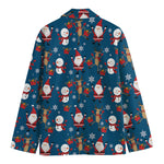 Happy Santa Claus Pattern Print Men's Cotton Blazer