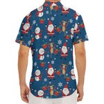 Happy Santa Claus Pattern Print Men's Deep V-Neck Shirt