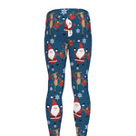 Happy Santa Claus Pattern Print Men's leggings