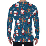 Happy Santa Claus Pattern Print Men's Long Sleeve T-Shirt