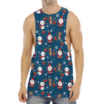 Happy Santa Claus Pattern Print Men's Muscle Tank Top