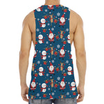 Happy Santa Claus Pattern Print Men's Muscle Tank Top