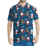 Happy Santa Claus Pattern Print Men's Polo Shirt