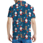 Happy Santa Claus Pattern Print Men's Polo Shirt
