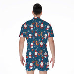 Happy Santa Claus Pattern Print Men's Rompers
