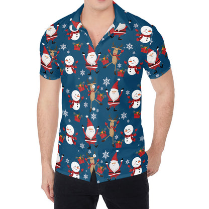 Happy Santa Claus Pattern Print Men's Shirt