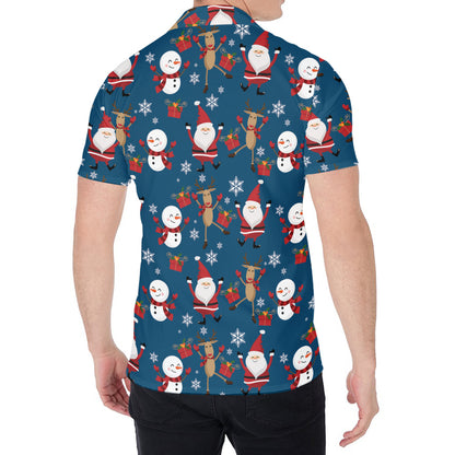 Happy Santa Claus Pattern Print Men's Shirt