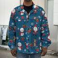 Happy Santa Claus Pattern Print Men's Shirt Jacket