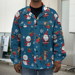 Happy Santa Claus Pattern Print Men's Shirt Jacket