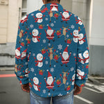 Happy Santa Claus Pattern Print Men's Shirt Jacket