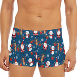 Happy Santa Claus Pattern Print Men's Short Boxer Briefs