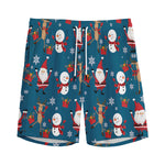 Happy Santa Claus Pattern Print Men's Sports Shorts