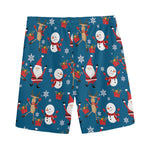 Happy Santa Claus Pattern Print Men's Sports Shorts