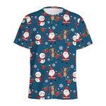 Happy Santa Claus Pattern Print Men's Sports T-Shirt