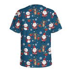 Happy Santa Claus Pattern Print Men's Sports T-Shirt