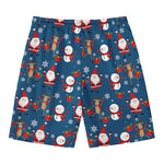 Happy Santa Claus Pattern Print Men's Swim Trunks