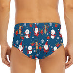 Happy Santa Claus Pattern Print Men's Triangle Swim Briefs