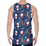 Happy Santa Claus Pattern Print Men's Velvet Tank Top