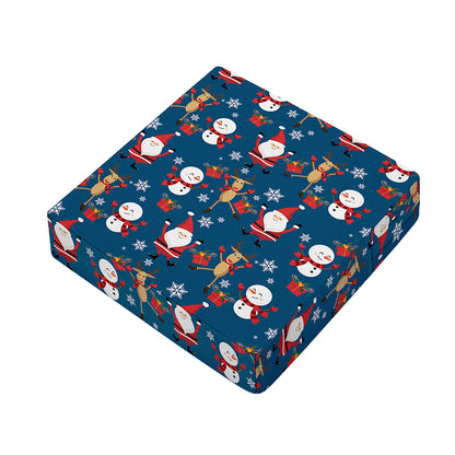 Happy Santa Claus Pattern Print Outdoor Seat Cushion Cover