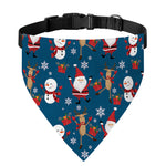 Happy Santa Claus Pattern Print Over The Collar Dog Bandana