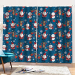 Happy Santa Claus Pattern Print Pencil Pleat Curtains