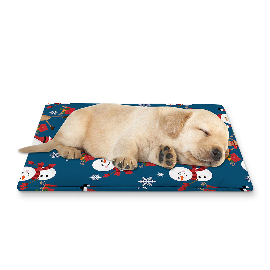 Happy Santa Claus Pattern Print Pet Cooling Mat Cover
