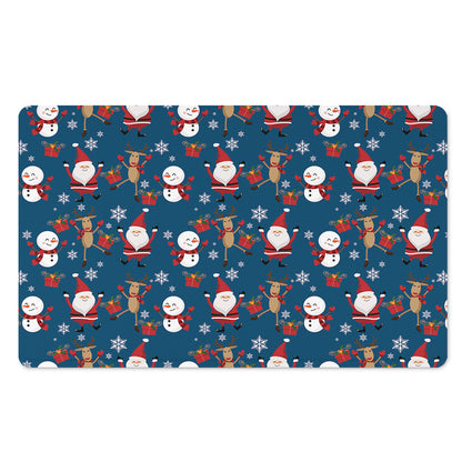 Happy Santa Claus Pattern Print Polyester Doormat