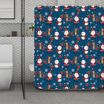Happy Santa Claus Pattern Print Polyester Shower Curtain