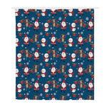 Happy Santa Claus Pattern Print Polyester Shower Curtain