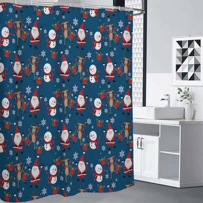 Happy Santa Claus Pattern Print Premium Shower Curtain