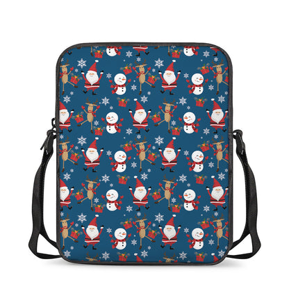 Happy Santa Claus Pattern Print Rectangular Crossbody Bag