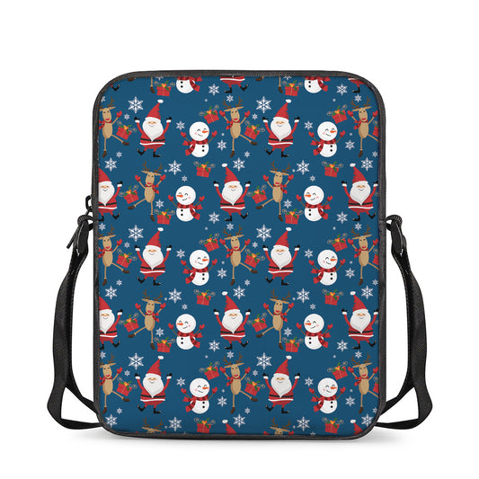 Happy Santa Claus Pattern Print Rectangular Crossbody Bag