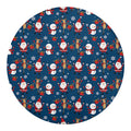 Happy Santa Claus Pattern Print Round Blanket