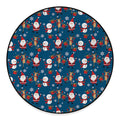 Happy Santa Claus Pattern Print Round Floor Mat