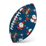 Happy Santa Claus Pattern Print Rugby Ball