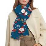 Happy Santa Claus Pattern Print Scarf
