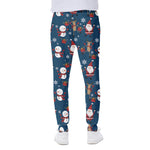Happy Santa Claus Pattern Print Scuba Joggers