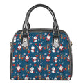 Happy Santa Claus Pattern Print Shoulder Handbag