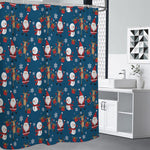 Happy Santa Claus Pattern Print Shower Curtain