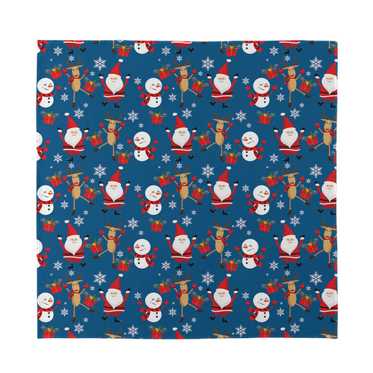 Happy Santa Claus Pattern Print Silk Bandana