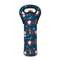 Happy Santa Claus Pattern Print Single Neoprene Wine Tote