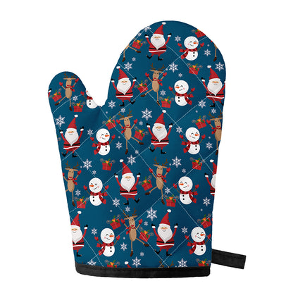 Happy Santa Claus Pattern Print Single Oven Mitt
