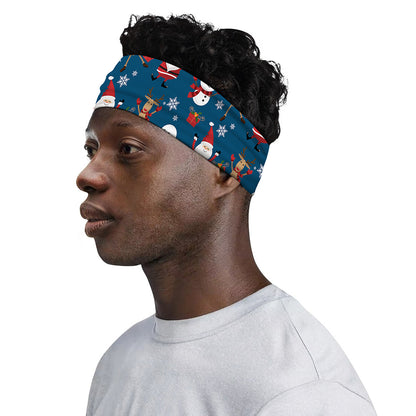 Happy Santa Claus Pattern Print Sports Headband