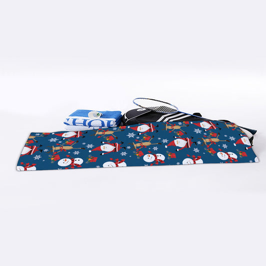 Happy Santa Claus Pattern Print Sports Towel