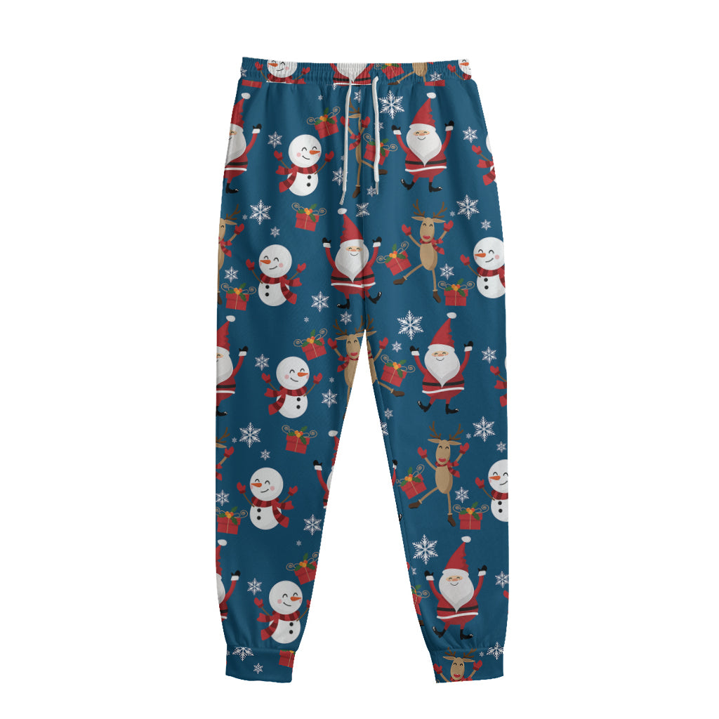 Happy Santa Claus Pattern Print Sweatpants
