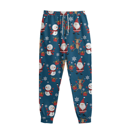Happy Santa Claus Pattern Print Sweatpants
